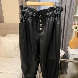 Leather black pants